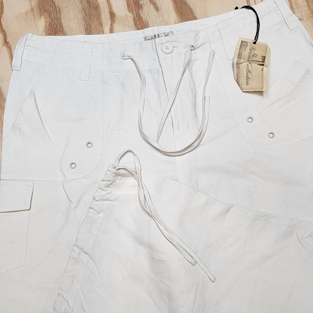 Paradise Collection‎ Womens 10 Silk Linen Capri Pants Pockets